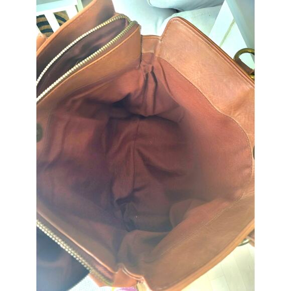 Leather Tote Bag Woven Brown Vintage Gorgeous Patina Excellent Condition - Picture 9 of 16